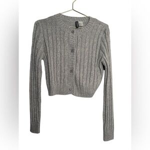H&M Light Gray Knit Cardigan